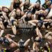 Michigan team celebrates the victory against Indiana on Saturday, April 27. Daniel Brenner I AnnArbor.com